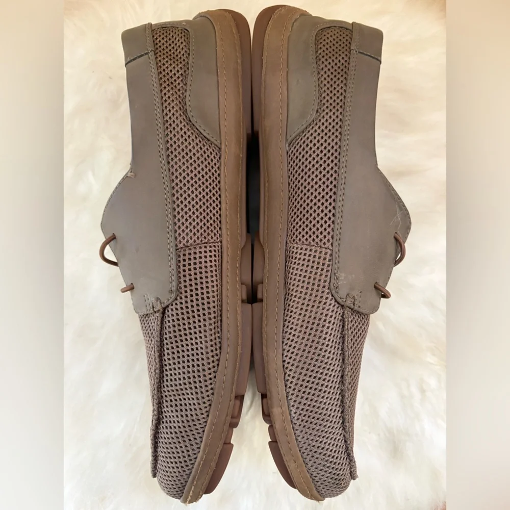 New OLUKAI Men’s Mano Mesh Boat Shoes Size 10 in Brown/Toffee
